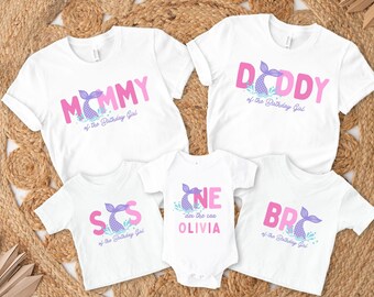 Mermaid Birthday Shirt, Mermaid Shirt, Matching Family Birthday Shirts, Birthday Girl Matching Shirts, Under The Sea Shirts, Party T-Shirt