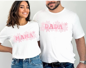 Pink Winter ONEderland 1st Birthday Family Matching Tshirt, Winter Snowflake First Birthday Shirt, Pink Christmas Birthday Party for Mom Dad