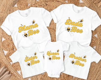 Bee First Birthday Family Matching Shirt, 1st Bumble Bee Birthday T-Shirt, Queen Bee Day, One Bee Theme Birthday Outfit, First Bee Day Girl