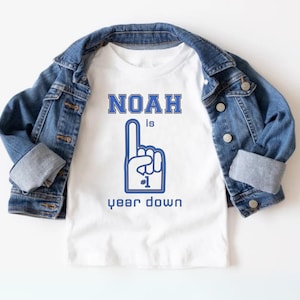 Personalized First Touchdown Football 1st Birthday Family Matching Shirt, Custom 1st Year Down Football Theme Birthday Party, One Year Down