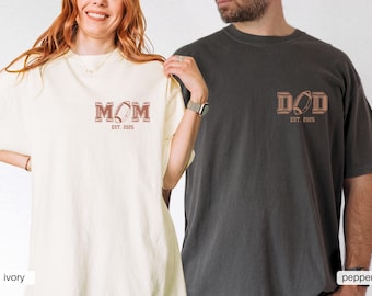 Magliette coordinate per il primo compleanno della famiglia a tema calcio Comfort Colors, magliette per il primo compleanno di mamma e papà a tema calcio, compleanno a tema calcio