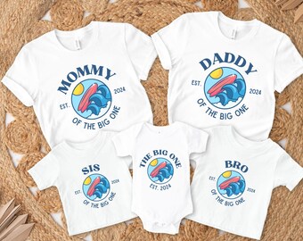 The Big One First Birthday Family Matching Shirts, Surfing Theme 1st Birthday Tshirt, The Big One Outfit, Ocean Wave Surfer Tee, Mommy & Me