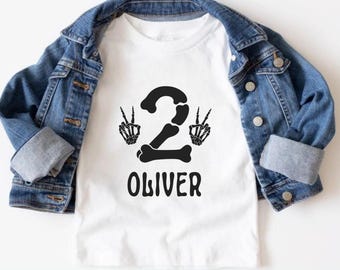 Personalized Bad Two The Bone 2nd Birthday Boy Shirt, Custom Bad 2 The Bone Second Birthday Family Matching Shirts, Born Two Rock Party Tee