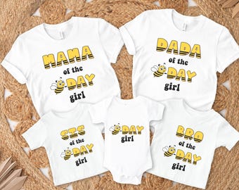 Bee First Birthday Family Matching Shirt, 1st Bumble Bee Birthday T-Shirt, Queen Bee Day, One Bee Birthday Outfit, Bee Day Theme, Mommy & Me