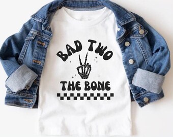 Camiseta de 2º aniversário para menino Bad Two The Bone, camisetas combinando para a família Bad 2 The Bone, camiseta de festa Born Two Rock n Roll, Rock On Mama