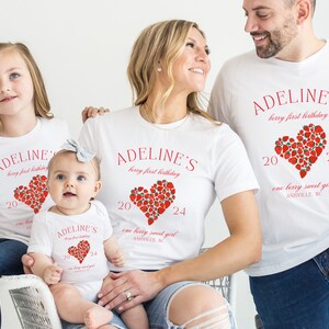 Personalized Berry First Birthday Matching Family Shirts, Custom Strawberry Mama Dada Shirt, Strawberry Theme 1st Birthday Party Outfit Tee