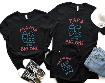 The Big One First Birthday Family Matching Shirts, Surfing Theme 1st Birthday Tshirt, The Big One Outfit, Ocean Wave Surfer Tee, Mommy & Me