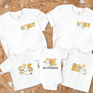 One Silly Goose Theme First Birthday Family Matching Shirts, One Silly Goose 1st Birthday Boy Girl Party Tshirt, Silly Goose Mama Dada Shirt
