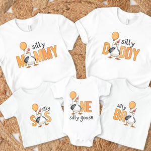 One Silly Goose 1st Birthday Family Matching Shirts, Cute One Silly Goose 1st Birthday Boy Party Shirt, Silly Goose Mama Dad Shirt, Mom & Me