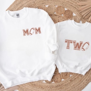 Football Second Birthday Matching Family Sweatshirt, Two Years Down Football 2nd Birthday Matching Family Shirt, Mommy and Me, 1st Year Down