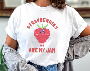 Vintage Strawberry Jam Shirt - Strawberries Are My Jam, Retro Strawberry Jam Comfort Colors Fruit Tshirt for Mama, Gift For Her, Mom Gifts