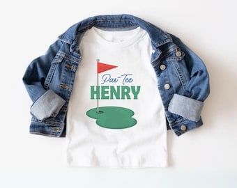 Personalized Golf First Birthday Family Matching Shirts, Custom Hole In One 1st Birthday Boy Partee Outfit, Masters Mom Dad Golf Theme Shirt