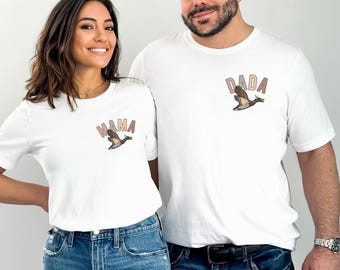 One Lucky Duck First Birthday Mama Dada Matching Party Shirts, One Lucky Mallard Duck Theme 1st Birthday Boy Shirt, Mommy and Me Duck Bday