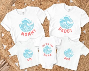 The Big One First Birthday Family Matching Shirts, Surfing Theme 1st Birthday Tshirt, The Big One Outfit, Ocean Wave Surfer Tee, Mommy & Me