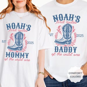 Comfort Colors Personalized My First Rodeo 1st Birthday Family Matching Shirts, Custom Cowboy 1st Rodeo First Birthday Boy Tshirt, Wild West