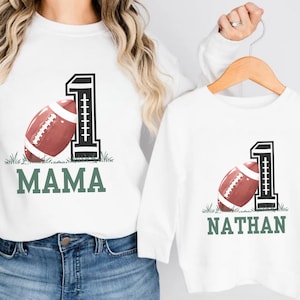 Personalized Football 1st 2nd 3rd Birthday Boy Sweatshirt, Custom One Year Down Birthday, 1st Year Down Birthday Matching Family Shirts