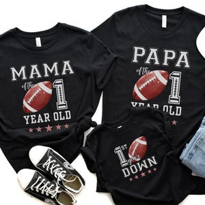 1st Year Down Shirt, Custom First Down Birthday Football Tshirt, Football Theme Birthday Party Tee, Family Matching 1st Birthday 2024 Shirt