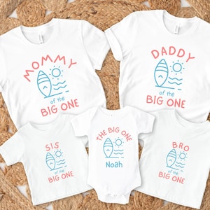The Big One First Birthday Family Matching Shirts, Surfing Theme 1st Birthday Tshirt, The Big One Outfit, Ocean Wave Surfer Tee, Mommy & Me