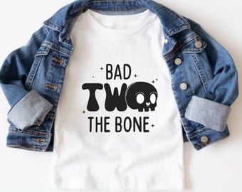 Bad Two The Bone 2nd Birthday Matching Family Shirt, Bad 2 The Bone Second Rock on Biker Birthday Boy, Born Two Rock n Roll Birthday Party