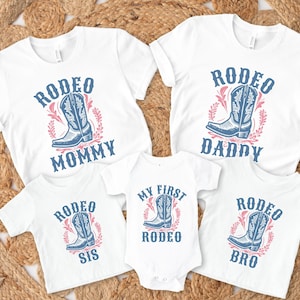 My First Rodeo Cowboy Theme 1st Birthday Party, 1st Rodeo First Birthday Family Matching Shirt, Rodeo Mama Dada Bday Tee, Wild West Birthday