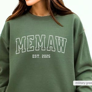 MeMaw-sweater, nieuwe MeMaw-trui, zwangerschapsaankondiging oma, MeMaw est 2025 2026, kerstcadeau, Moederdagcadeaus, MeMaw-verjaardag