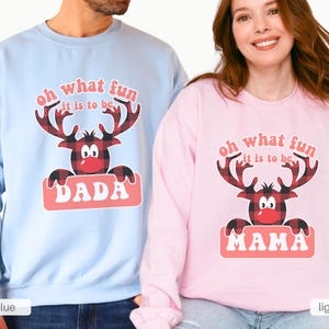 Oh What Fun It Is To Be One Winter Onederland 1st Birthday Sweatshirt, Red Reindeer First Christmas Birthday Party Matching Family Sweater