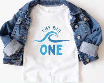 The Big One First Birthday Family Matching Shirts, Surfing Theme 1st Birthday Tshirt, The Big One Outfit, Ocean Wave Baby Surfer, Mommy & Me