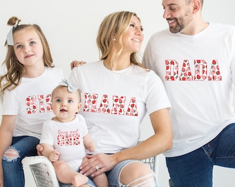 Berry First Birthday Family Matching T-shirt, Strawberry 1st