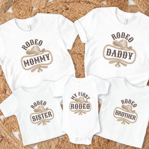 My First Rodeo Family Matching First Birthday Shirts, 1st Rodeo Birthday Tshirt, Wild West Mom Dad Tee, Howdy Western Country Birthday Shirt