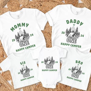 One Happy Camper 1st Birthday Shirt, Camping First Birthday Outfit, Family Matching Camp Tees, Camping Vacation Shirt, 1st Birthday Boy Girl