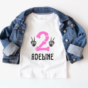 Personalized Bad TWO The Bone 2nd Birthday Girl Outfit, Custom Bad 2 The Bone Second Birthday Family Matching Shirt, Born Two Rock Birthday