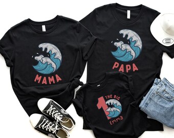 The Big One First Birthday Family Matching Shirts, Surfing Theme 1st Birthday Tshirt, The Big One Outfit, Ocean Wave Surfer Tee, Mommy & Me