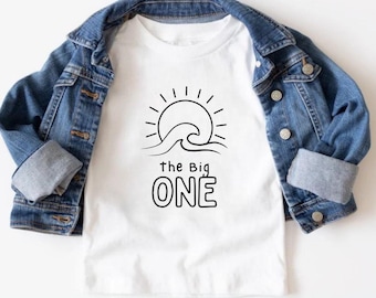 The Big One First Birthday Family Matching Shirts, Surfing Theme 1st Birthday Tshirt, The Big One Outfit, Ocean Wave Surfer Tee, Mommy & Me