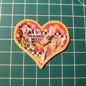 Pegatina con purpurina "Me encanta Gerard Way"