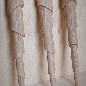 Set of 4 Square Oak Furniture Legs