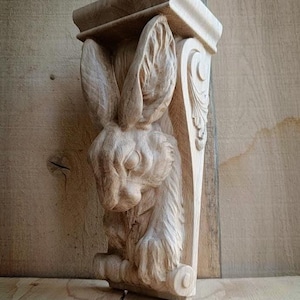 Rabbit head wooden classic corbel. The price is for one piece.