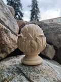 Artichoke wooden finial, Oak stair newel post cap. The price is for one piece.