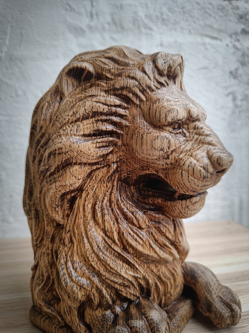 Lion Wooden Finial Oak Stair Newel Post Cap Etsy