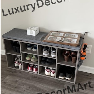 3 Tier Wooden Shoe Storage With Cushion Seat Cabinet |Shoe Holder | Shoe Display Stand | Shoe Bench | Modern Shoe Bench | Shoe Accessories