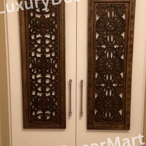 Set Of 2 Wooden 12&quot;x 1&quot; Hand Carved Wall Panels | Bedroom Wall Decor | Living Room Decor | Unique Wall Panel | Wall Decor| Housewarming Gift