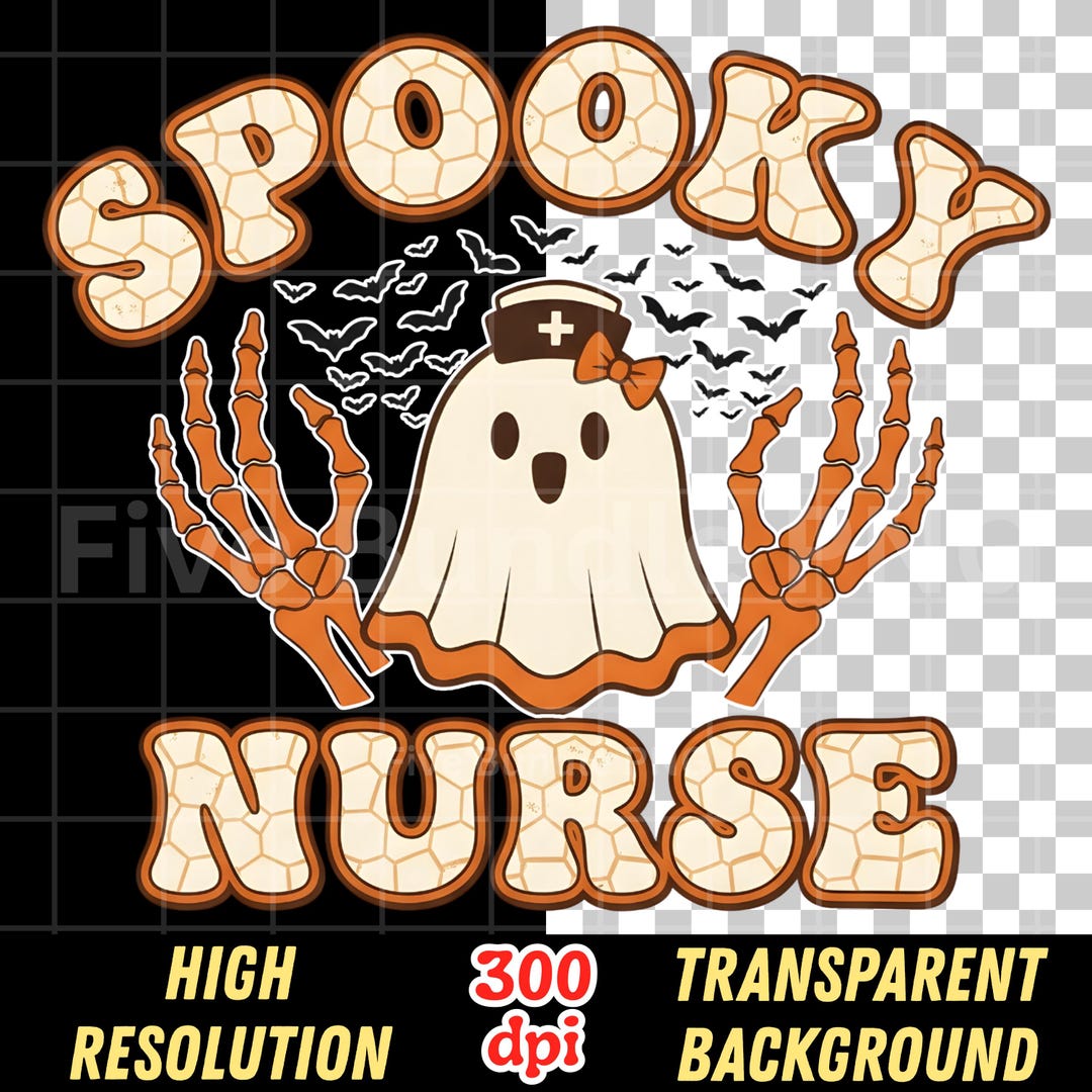 Spooky Nurse Ghost PNG, Halloween Design (digital Download) - Etsy