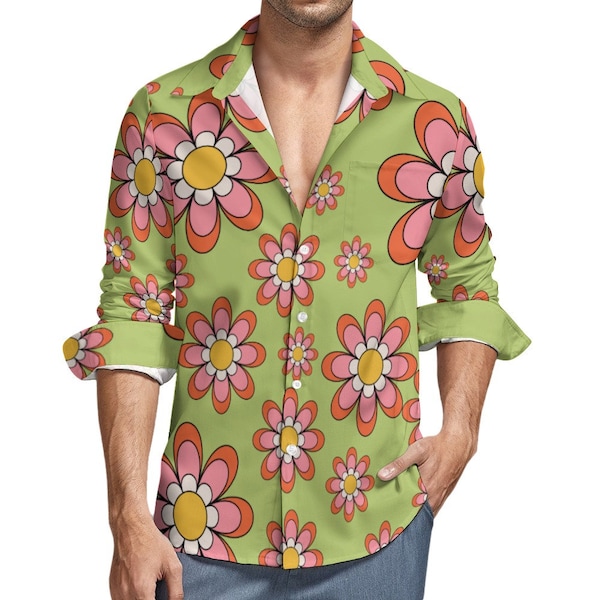 70s Floral Shirt Etsy