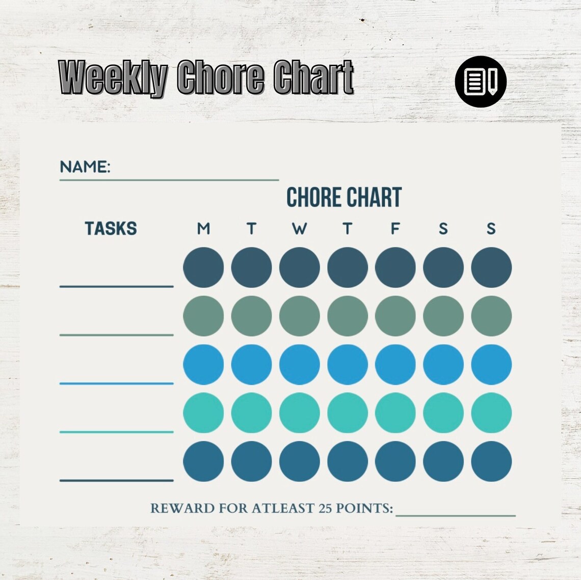 Chore Task Graph Chore Chart, Printable to Do List, Weekly Chore Chart, Responsibilities ...