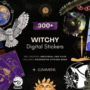 Witchy Digital Sticker GoodNotes Sticker Digital Planner Sticker Sticker Book Pre-Cropped Sticker Notability Sticker Individual PNG Sticker