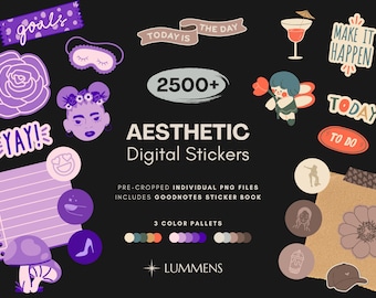 Aesthetic Digital Sticker GoodNotes Sticker Digital Planner Sticker Book Pre-Cropped Sticker Notability Sticker Individual PNG sticker set