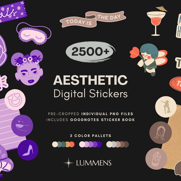 Aesthetic Digital Sticker GoodNotes Sticker Digital Planner Sticker Book Pre-Cropped Sticker Notability Sticker Individual PNG sticker set