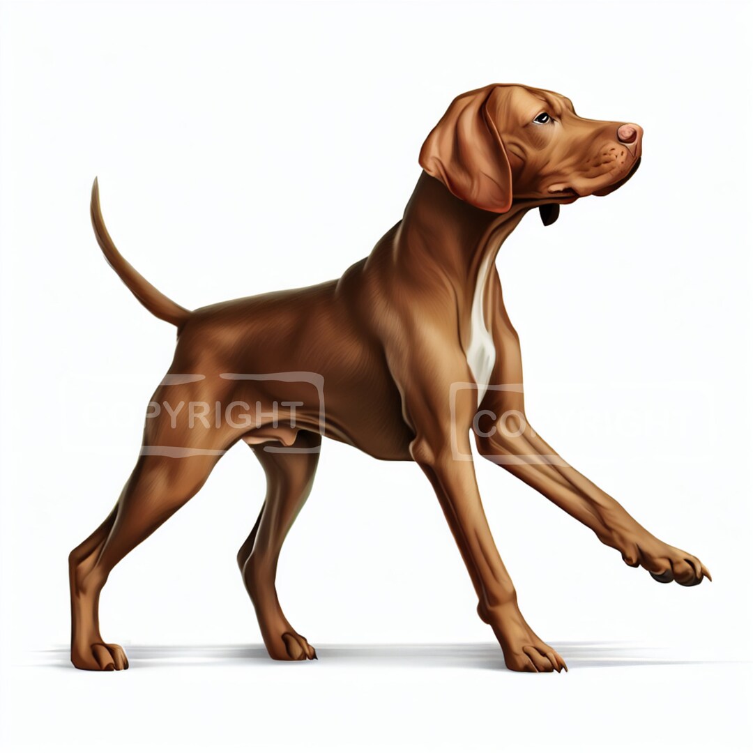 Hungarian Vizsla Dog Breed Adult Velcro Dog Pointer Art Pet Animal Logo