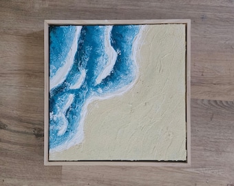 Getextureerde kunst schilderij oceaangolf