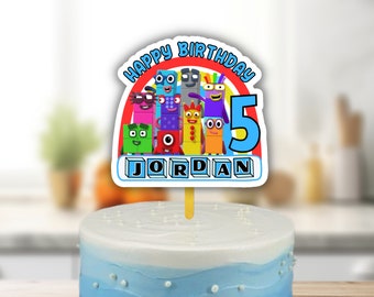 Numberblocks Cake Topper, Free 12 pcs Cupcakes, Number blocks Cake Topper, Customized, Digital File, Printable