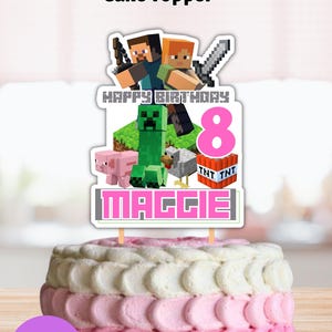 Girl Cake Topper: Personalized Gamer Birthday (Digital File)
